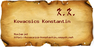 Kovacsics Konstantin névjegykártya